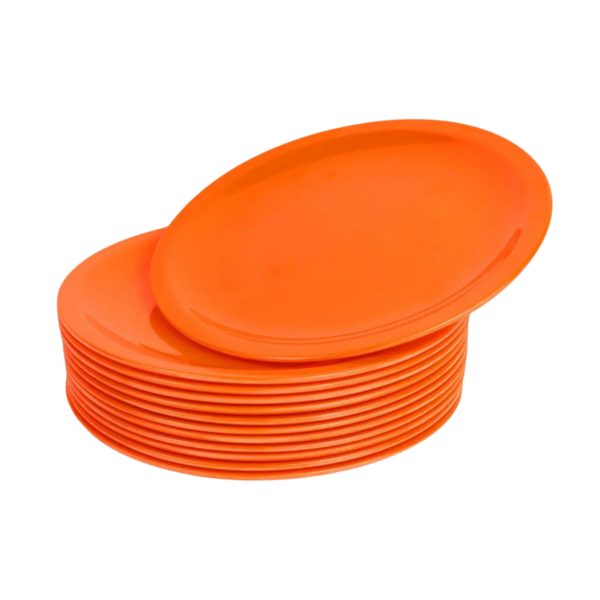 Plato Melamina Naranja - 12 Pz